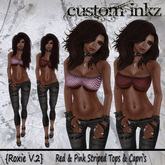 Custom iNKZ - Roxie V.2 - Red and Pink Striped Tops & Capri's Included!! 