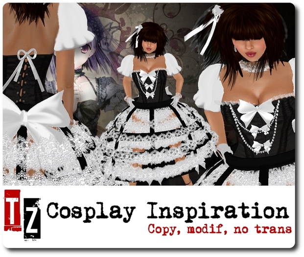 Cosplay Inspiration dress With accessories- Black an White
