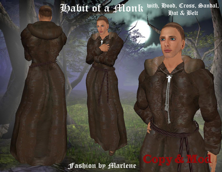 Second Life Marketplace - copy&mod *MG Habit of a Monk by Marlene