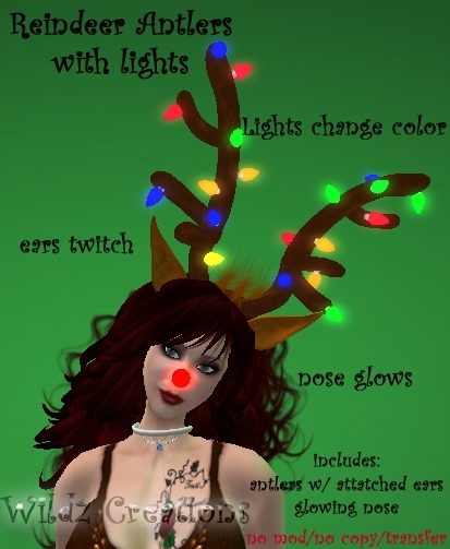 ~WC~ Reindeer Lighted Antlers