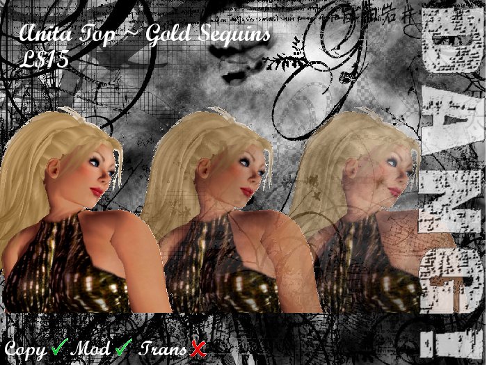 DANG! Anita Top (Gold Sequin)