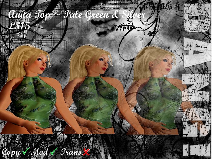 DANG! Anita Top (Pale Green & Silver)