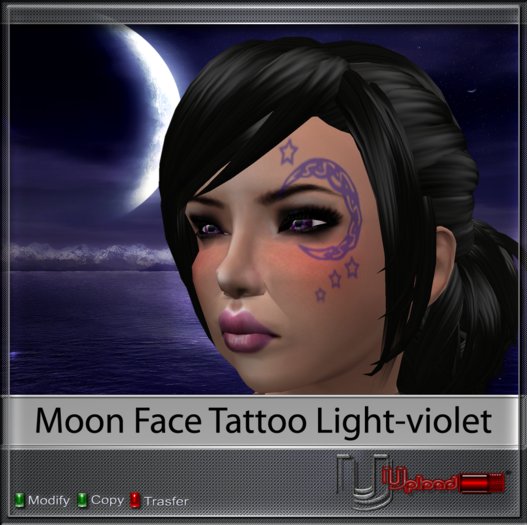 Upload[_]:: - Moon Face Tattoo (light-violet)
