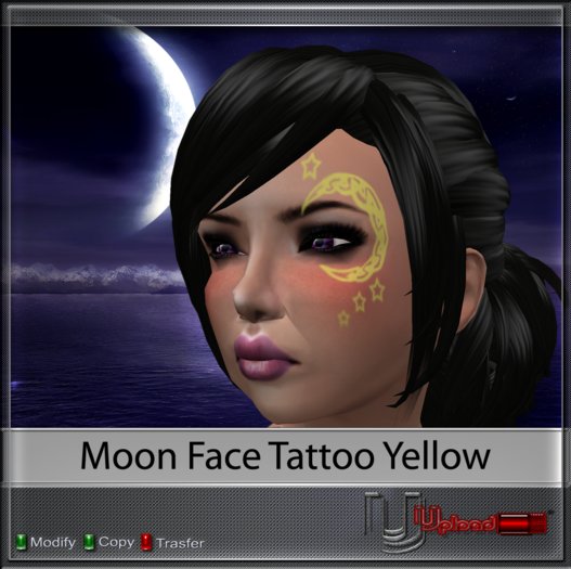 Upload[_]:: - Moon Face Tattoo (yellow)