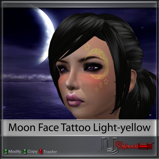 Upload[_]:: - Moon Face Tattoo (light-yellow)