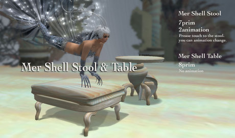 Second Life Marketplace - !cm!Mer shell stool[cream]-box