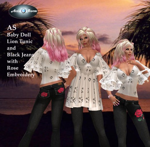 *AS*Lion babydoll & embroidered jeans