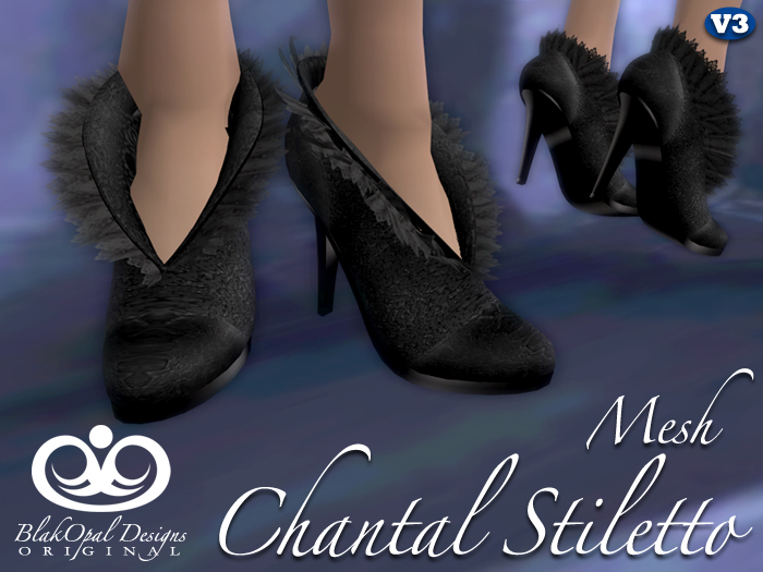 Chantal Stiletto Shoe - Black Lace