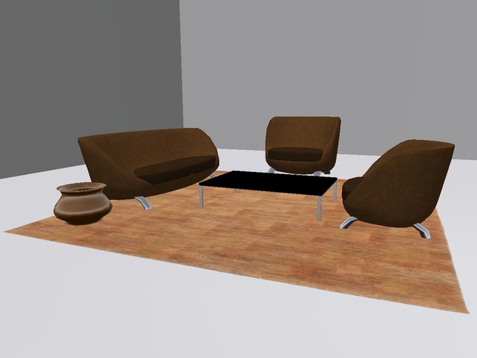 <CG> Sectional Couch set ( Brown)