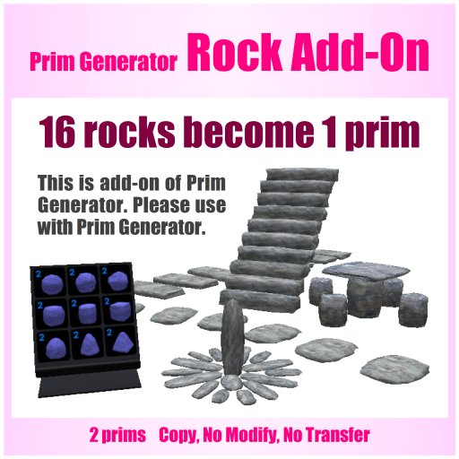 Prim Generator Rock Add-On (16 rocks become 1 sculpted prim)