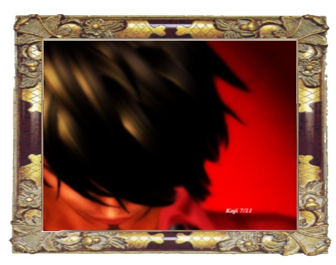 Photo Frame 3 Golden Dark Red