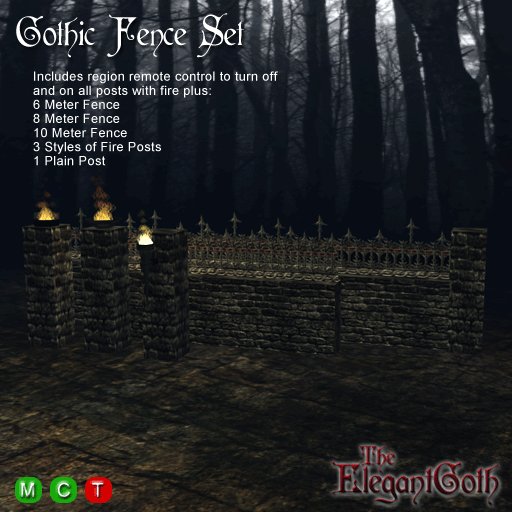 Gothic Stone Fence Set - Perimeter Fence System
