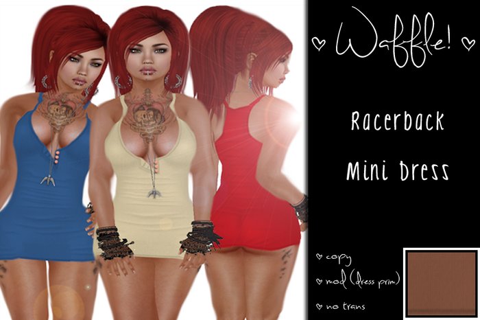 Waffle! Racerback Mini Dress [brown]
