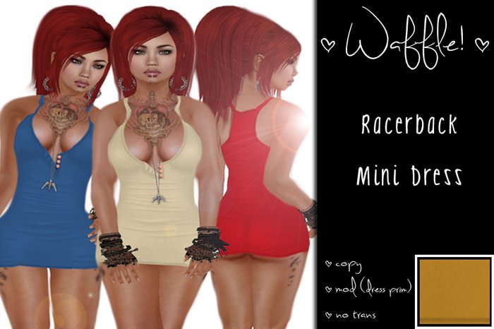 Waffle! Racerback Mini Dress [golden] 