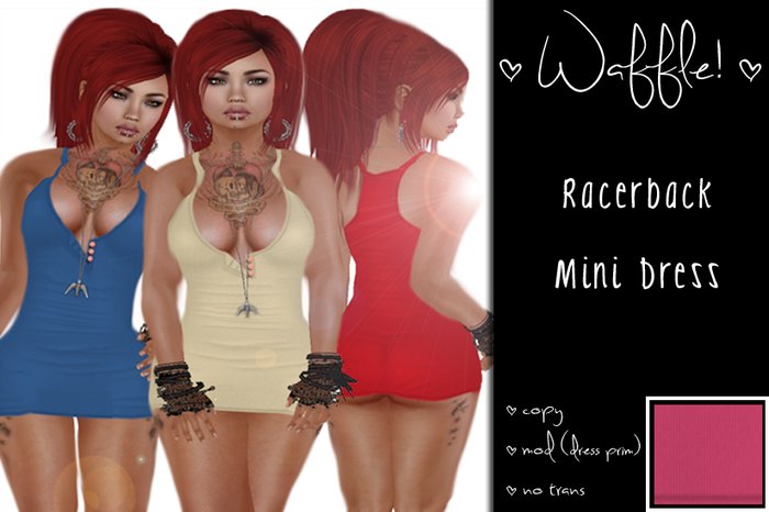 Waffle! Racerback Mini Dress [hot pink] 