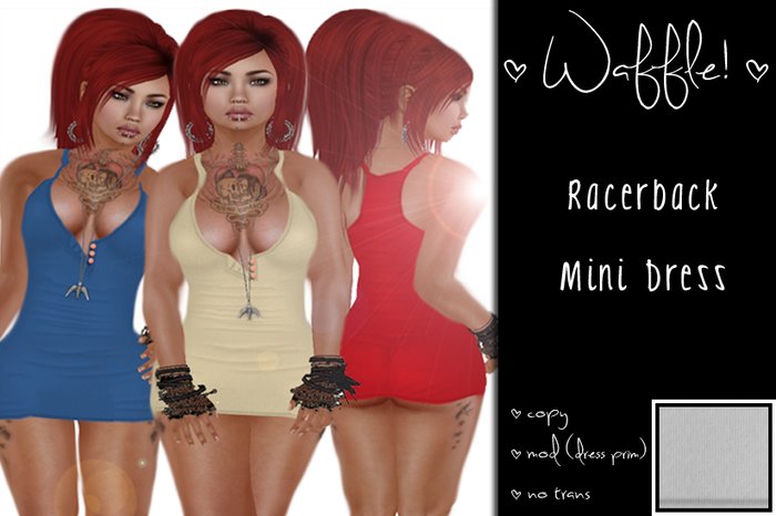 Waffle! Racerback Mini Dress [white] 