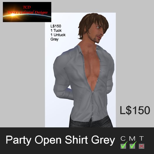 Party Open Shirt Grey