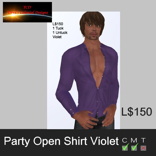 Party Open Shirt Violet