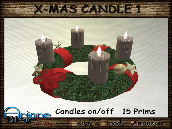Christmax Xmas Advent Candle Nr.1 silver