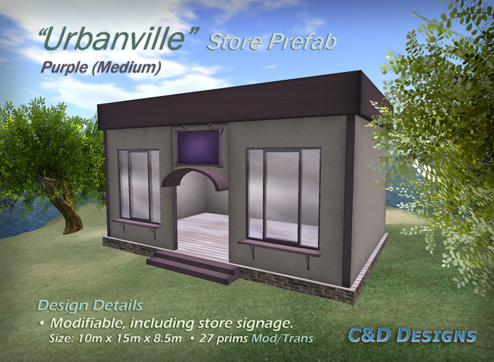 C&D Designs - "Urbanville" Store Prefab - Purple (medium) 