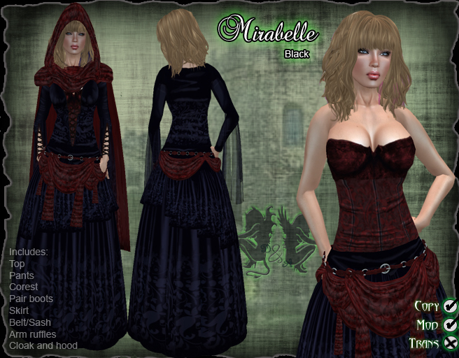 D&A Mirabelle Black - Woman's Fantasy Winter Gown