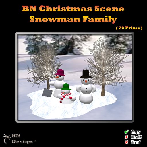 BN Christmas Scene - Snowman Family