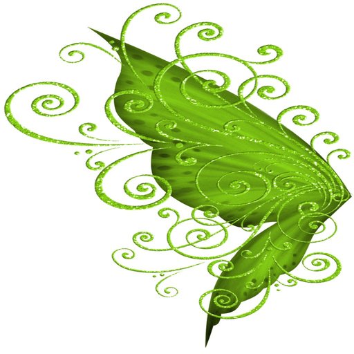 2 Elys wings swirl green 2 B