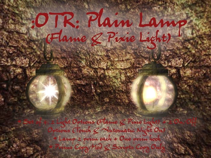 :OTR: Plain Lamp (Set of 4, Flame & Pixie Light)
