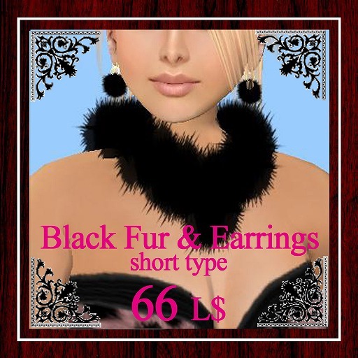 Black Fur ShortSet