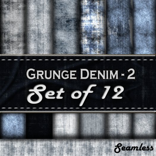 Grunge Denim V2 Texture pack Of 12 (Seamless)