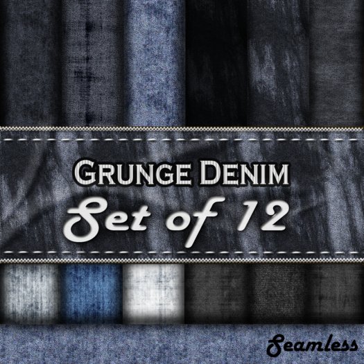 Grunge Denim  Texture pack Of 12 (Seamless)