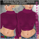 *Awesome Designs Braided Knit Sweater In Awesome