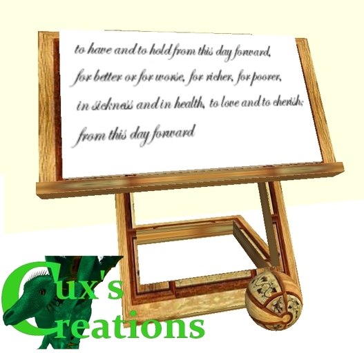 Writing Desk with Traditional Wedding Vows