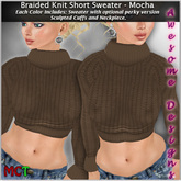 *Awesome Designs Braided Knit Sweater In Mocha
