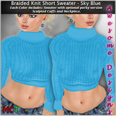 *Awesome Designs Braided Knit Sweater In Sky Blue