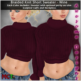 *Awesome Designs Braided Knit Sweater In Wine