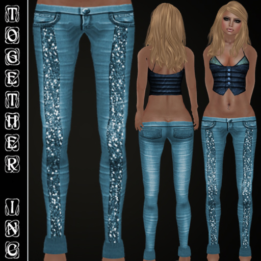 Together Inc. Glitter Jeans blue