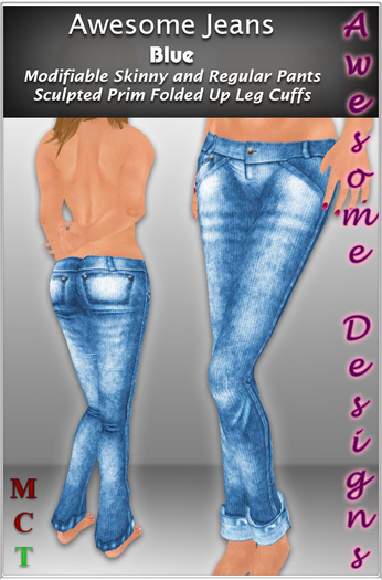 *Awesome Designs Jeans In Blue