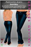 *Awesome Designs Jeans In Dark Blue