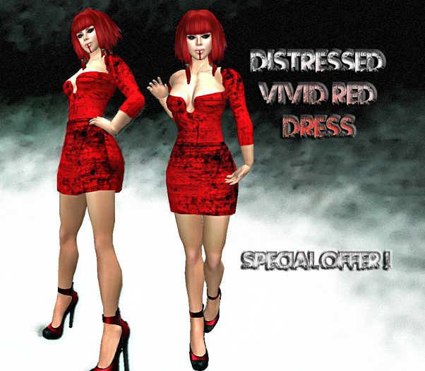 Distressed Vivid Red Dress outfit