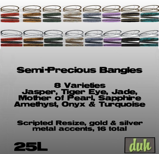 Duh Gold and Silver Semi Precious Bangles (bracelets)