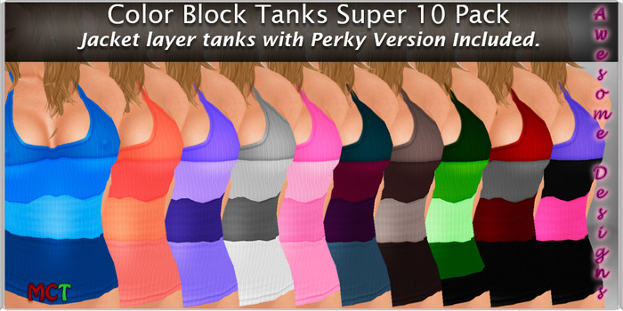 *Awesome Designs Color Block Tanks Super Pack