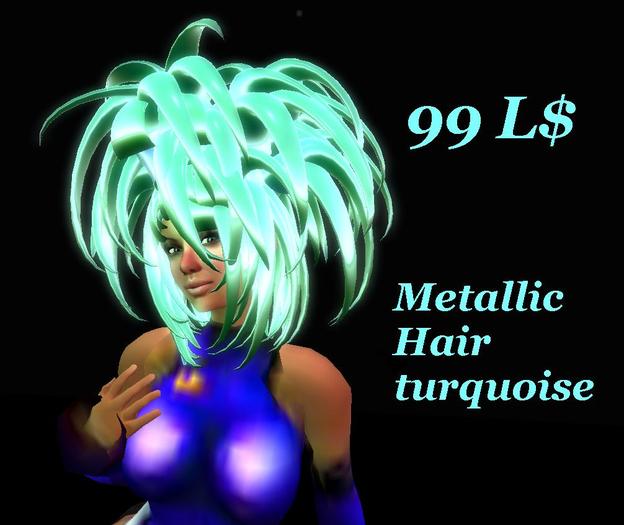 Metallic Hair turquoise with Resizer