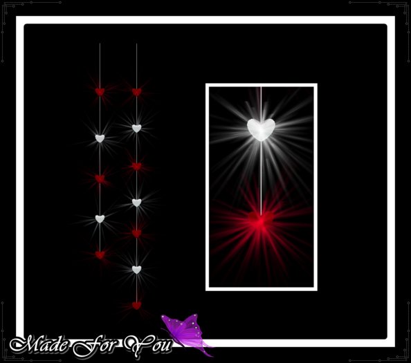 Twinkle Hanging Heart Lights v.1- White n red