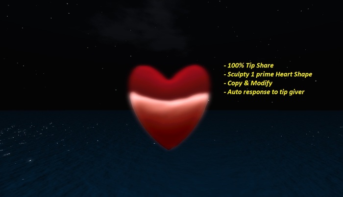 Heart Shape Tip Jar (Moves along with you) - 100% Tip!!! (No Commission to Creator)