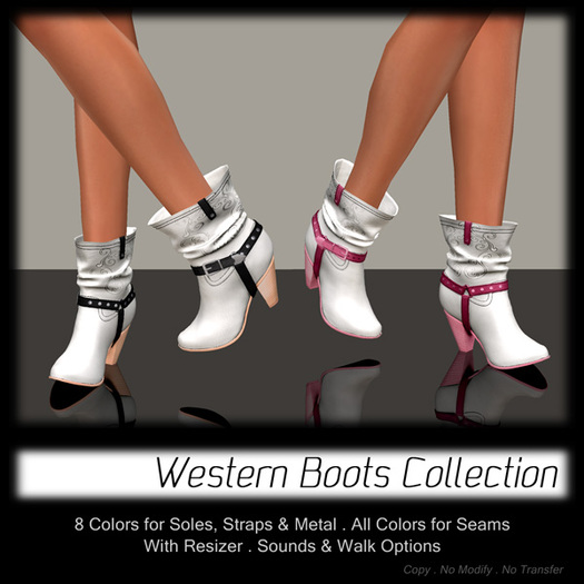 - MPP - Western Boots - White