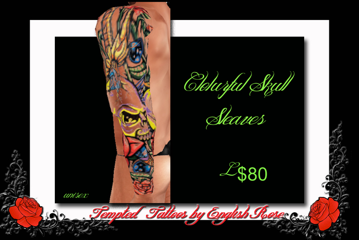 Colourful skull Sleeves