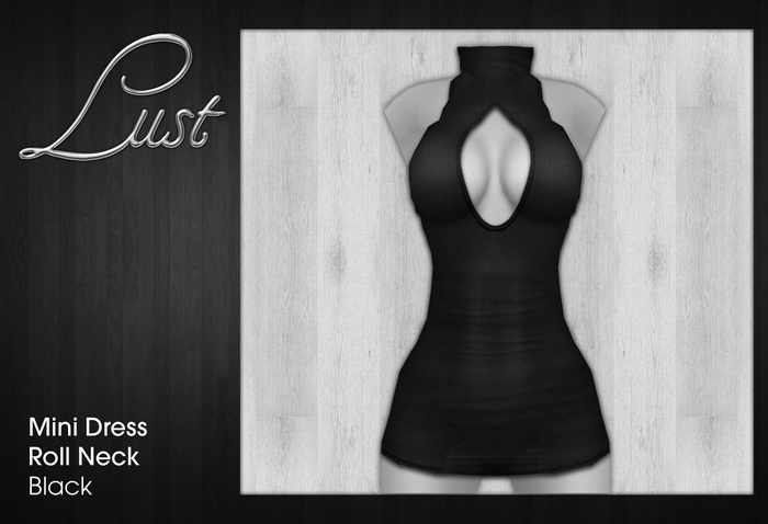Lust - Black - Mini Dress Roll Neck