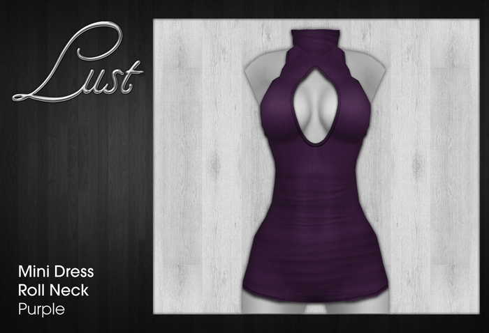 Lust - Purple - Mini Dress Roll Neck