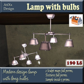 Lamp with bulbs with sculpty maps